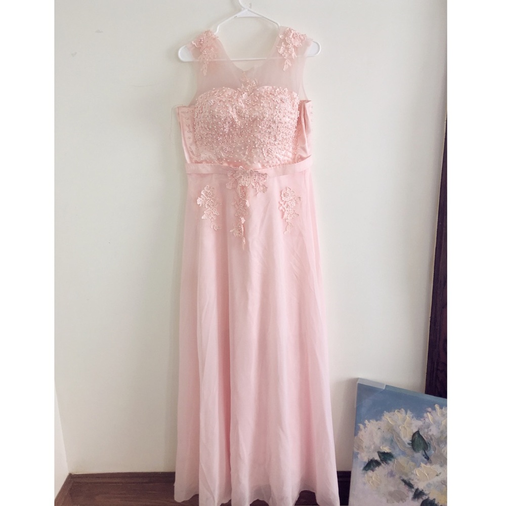 Gorgeous Pink Pearl Prom/Bridesmaid/Wedding Dress